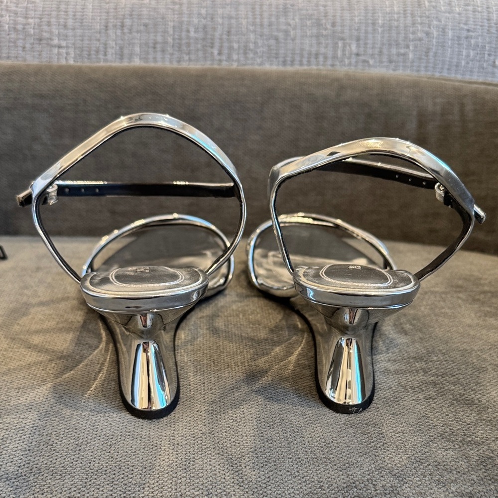 Zara Silver Strappy Wedge Sandals - Picture 6 of 14